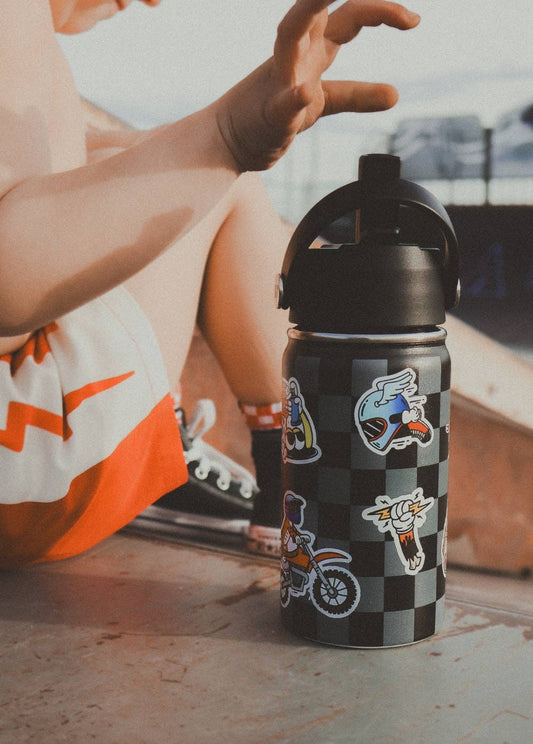 Checker Water Bottle - Fast Have Wings: Water Bottle