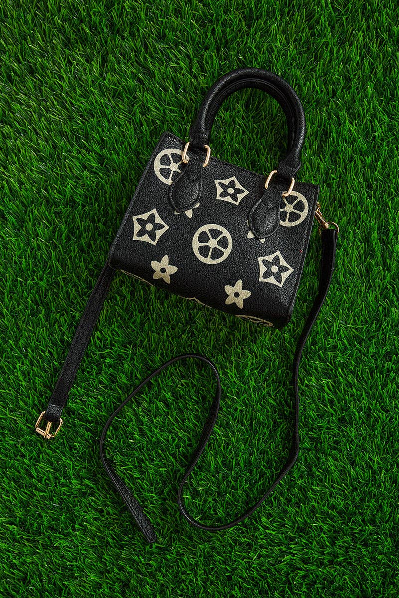 Black Star Printed Girls Mini Tote Bag