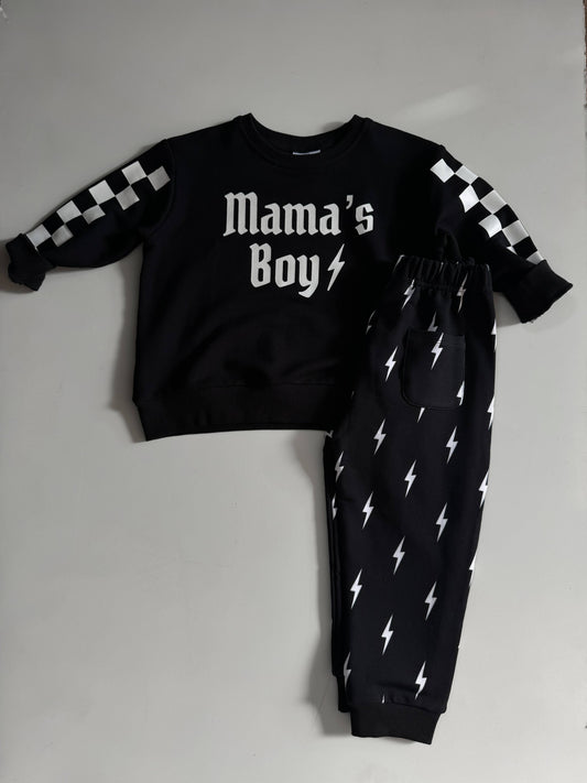 Mama’s Boy | Black Bamboo Oversized Sweat Set