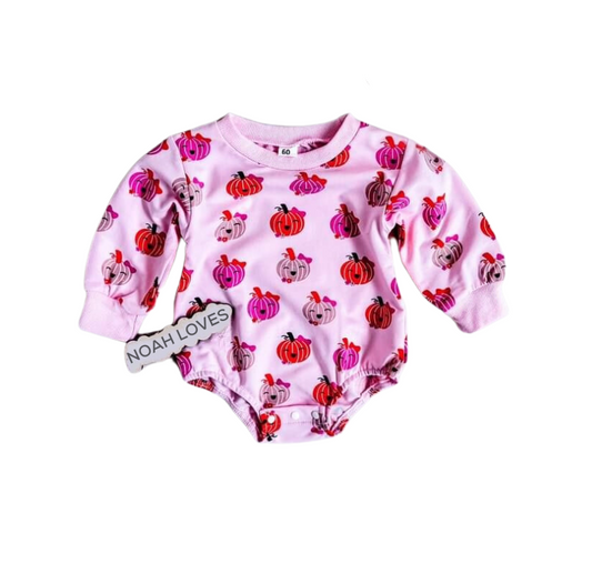 Pink Pumpkins Bubble Romper