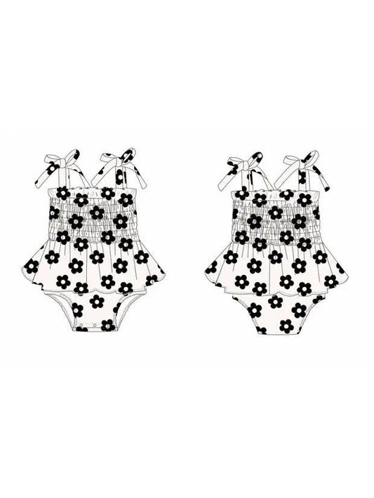 Flower Power Smocked Bamboo Romper