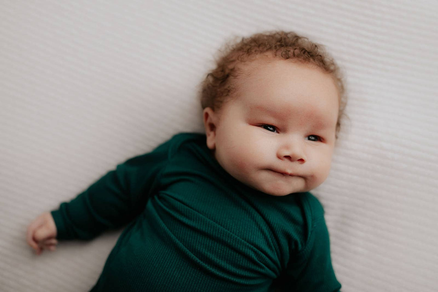 Forest Green Ribbed Knotted Gown: Gown Only