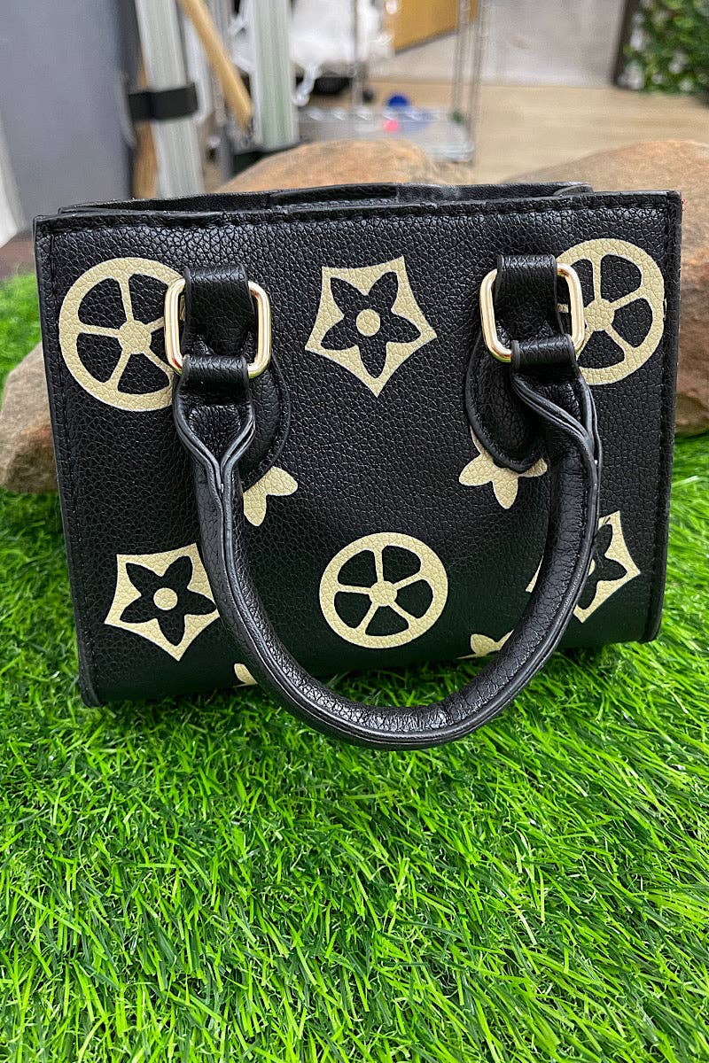 Black Star Printed Girls Mini Tote Bag