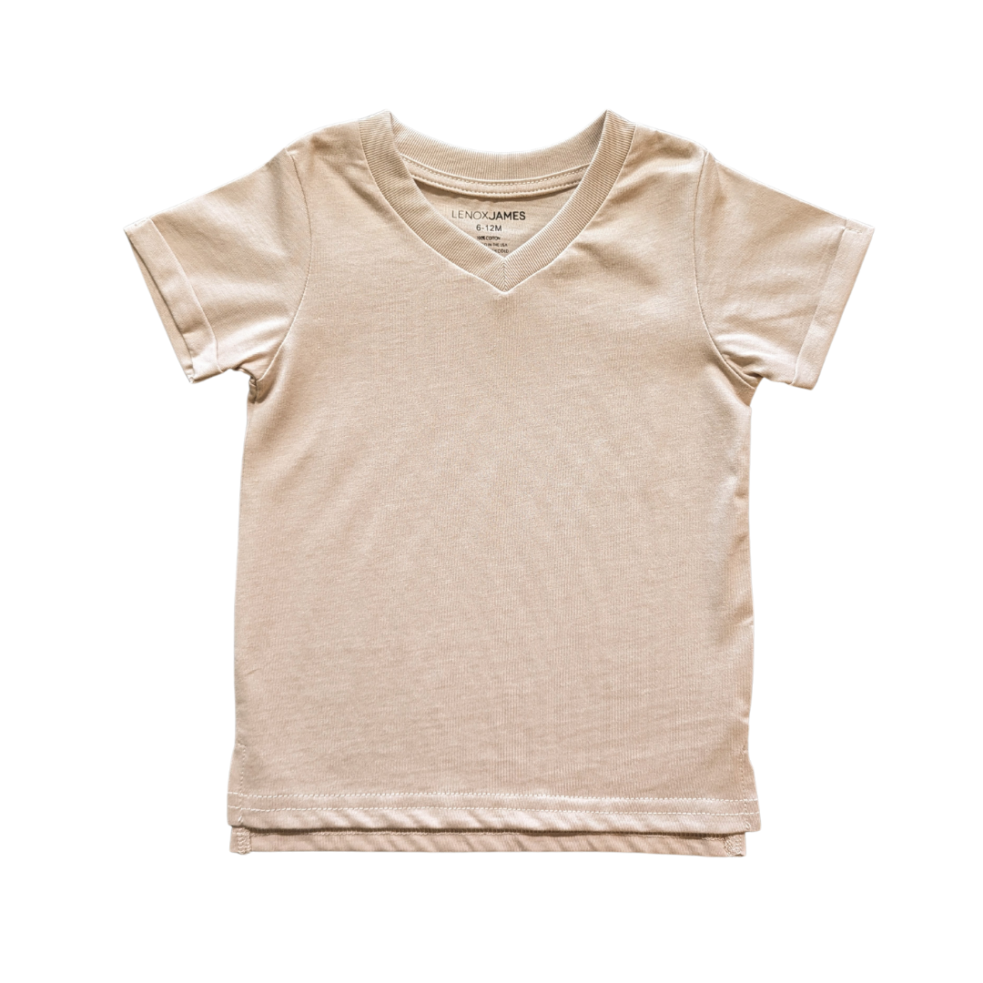 Coffee V-Neck Basic Tee