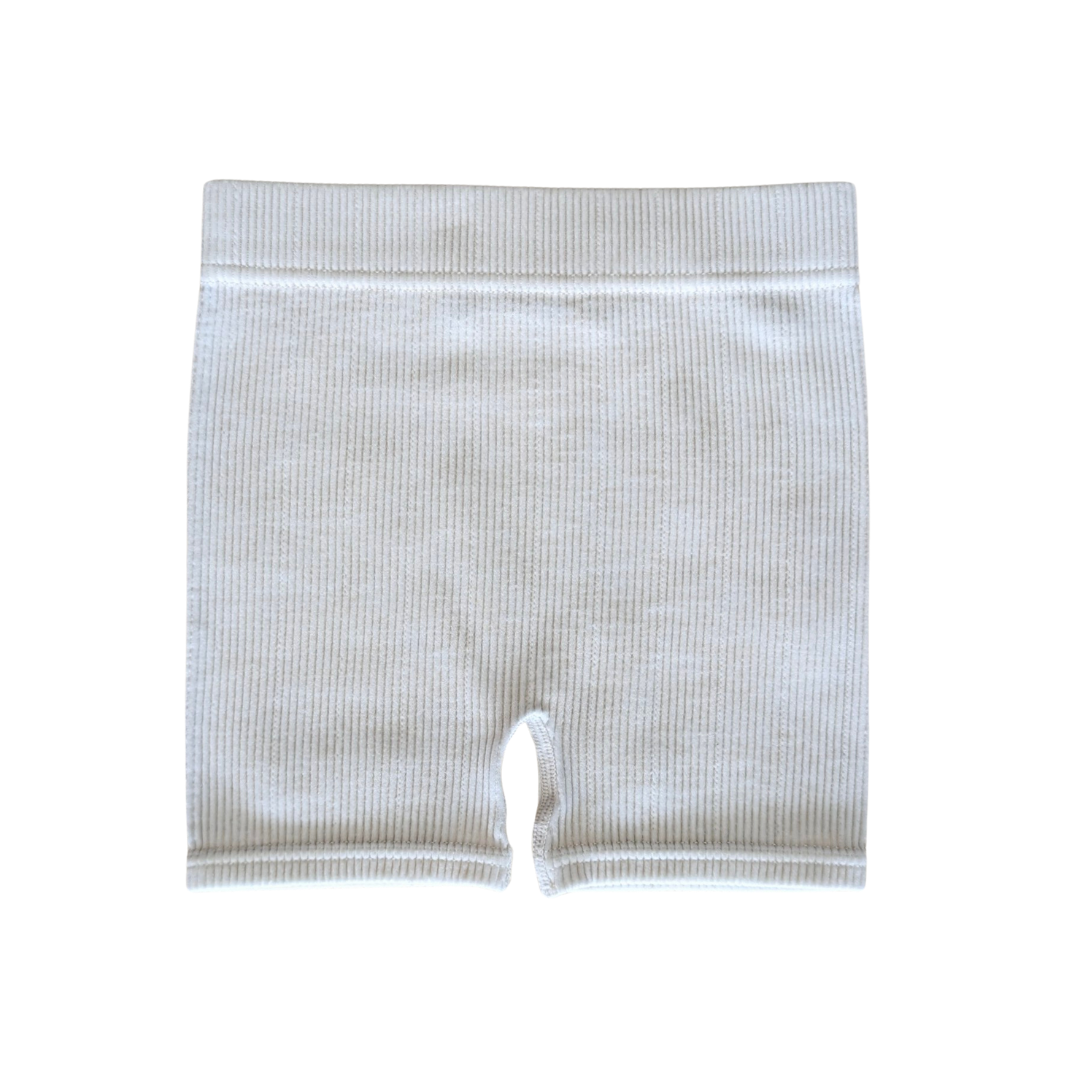 Acid Wash Biker Shorts - Cream