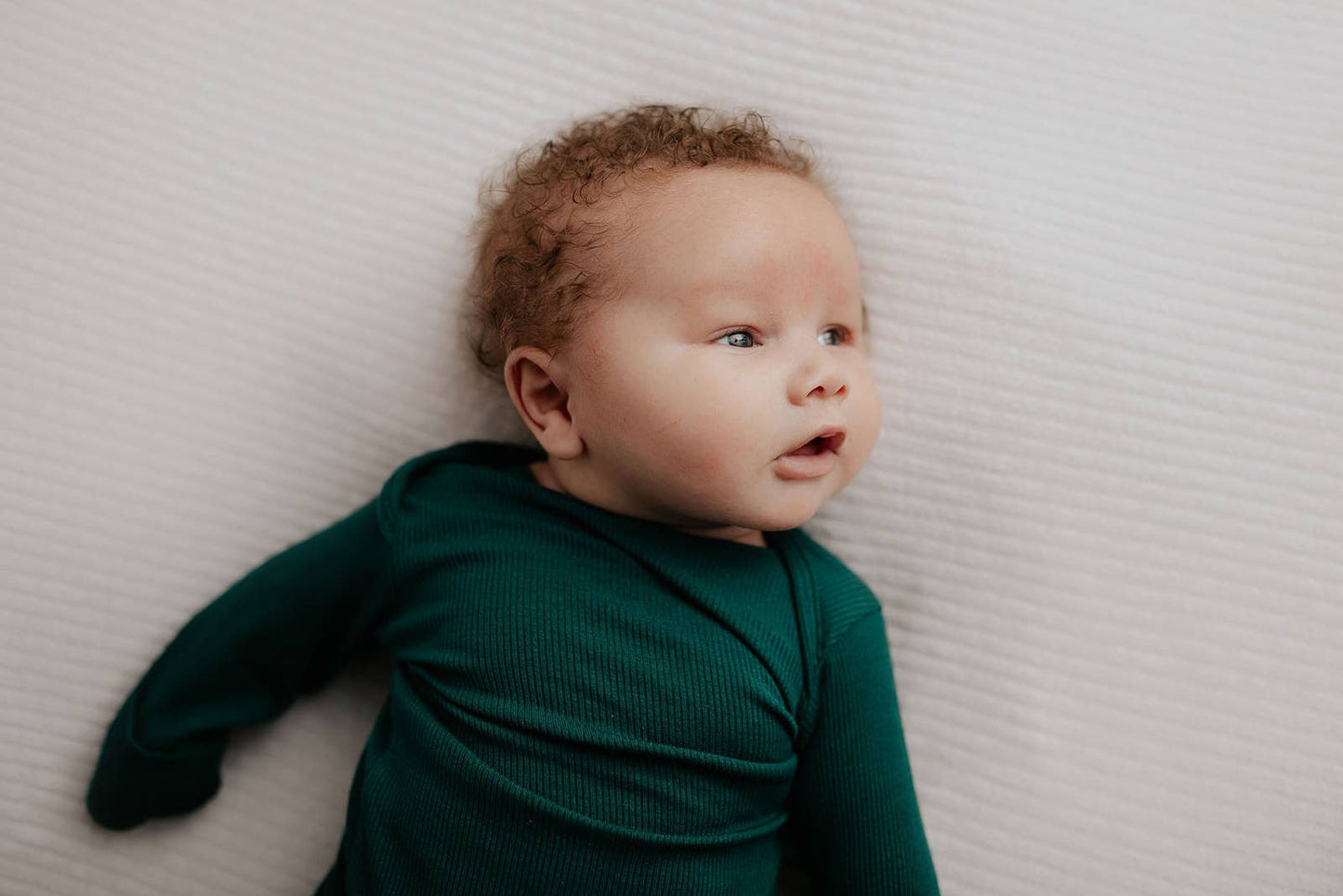 Forest Green Ribbed Knotted Gown: Gown Only