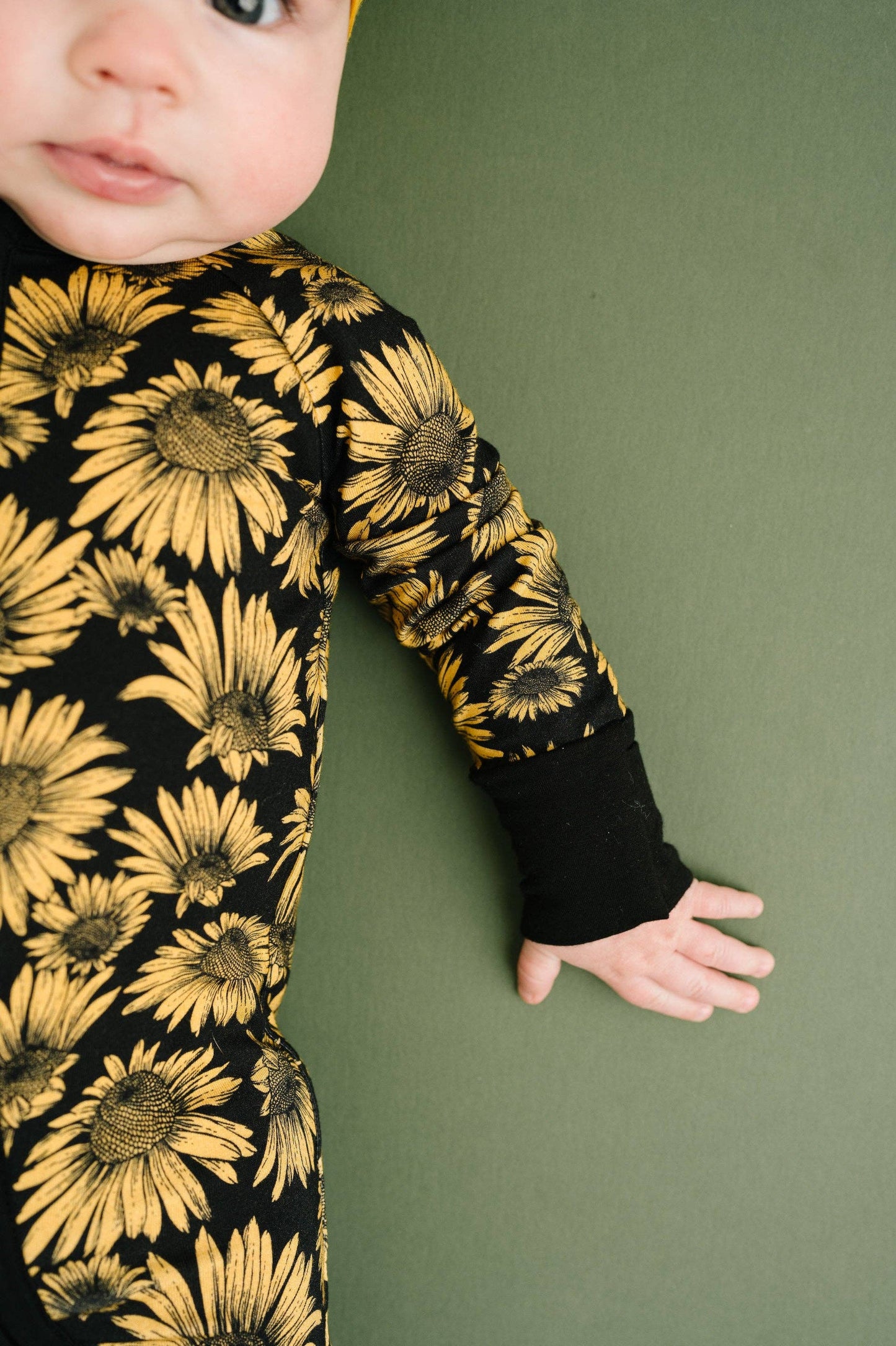 Midnight Sunflower Bamboo Romper