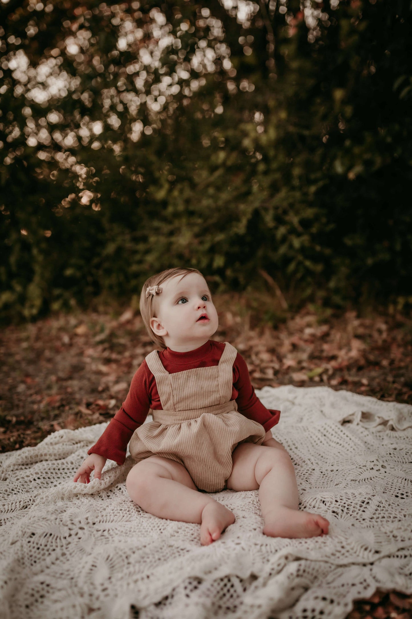 Rust Ribbed Bell Sleeve Top