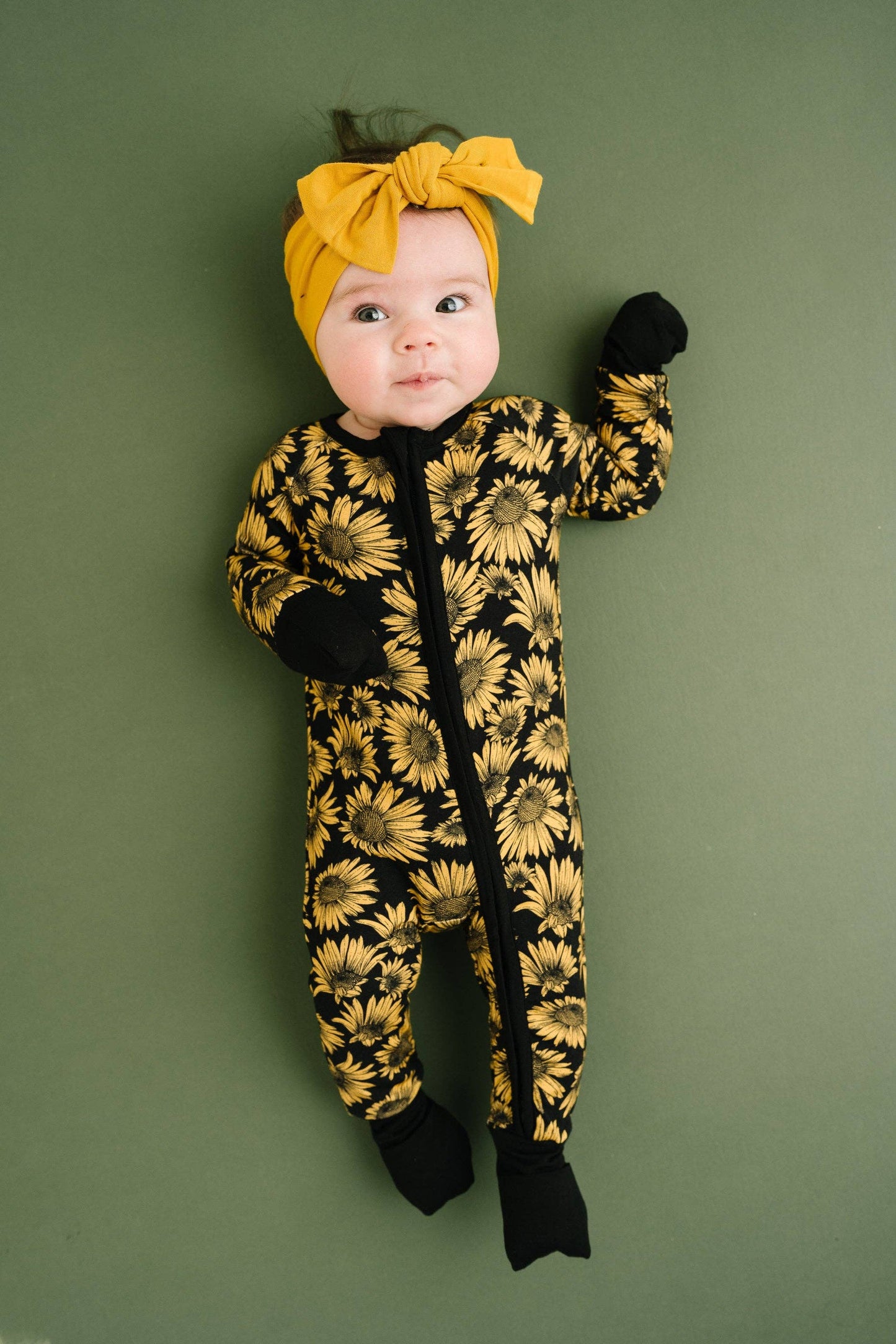 Midnight Sunflower Bamboo Romper