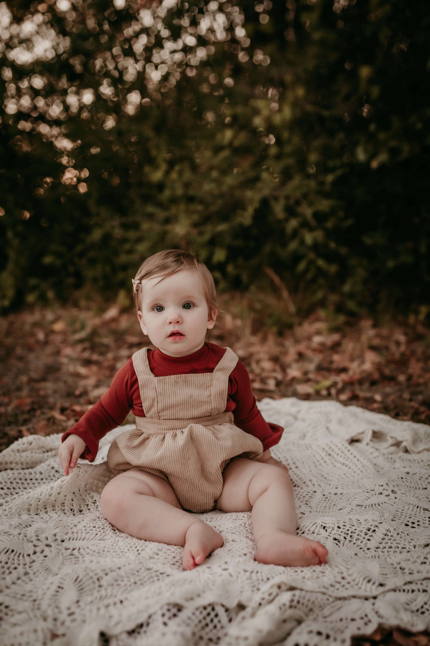 Rust Ribbed Bell Sleeve Top