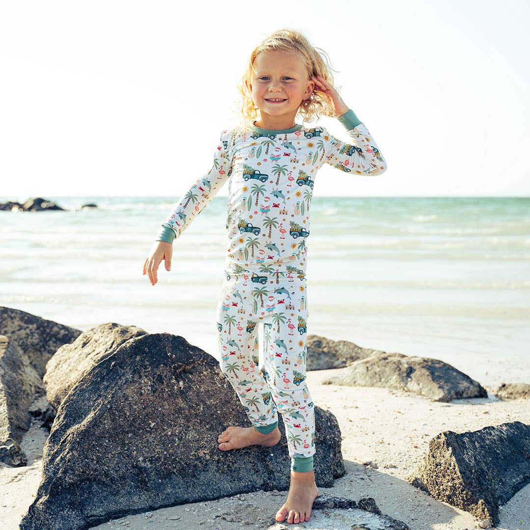 Coastal Christmas Bamboo Two Piece Kid's Pajama Set