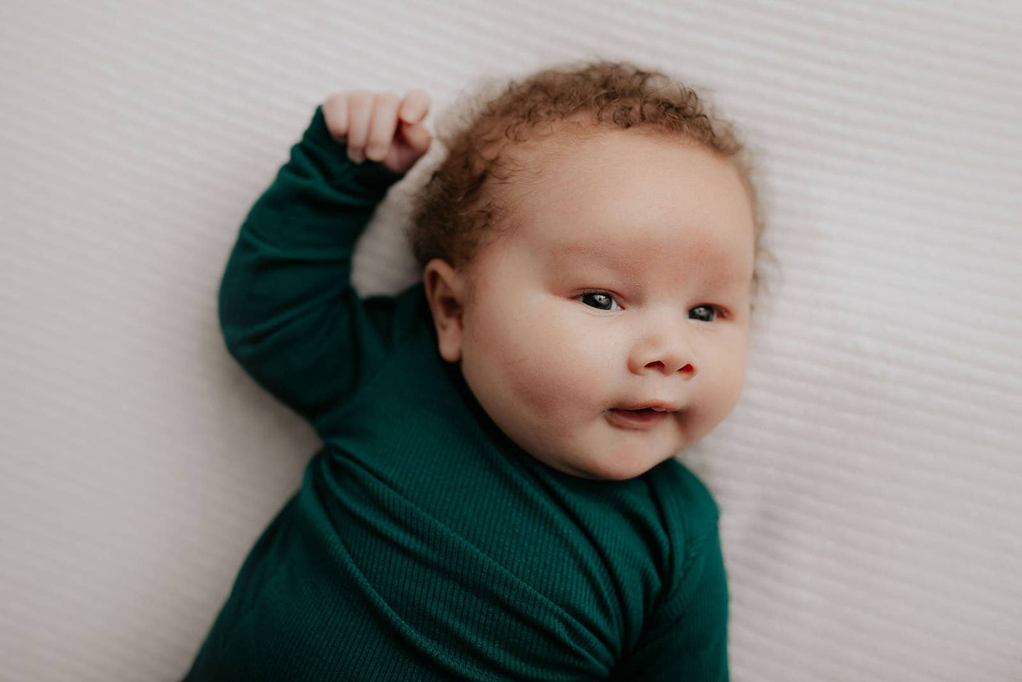 Forest Green Ribbed Knotted Gown: Gown Only