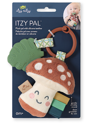 Itzy Pal Plush + Teether Mushroom