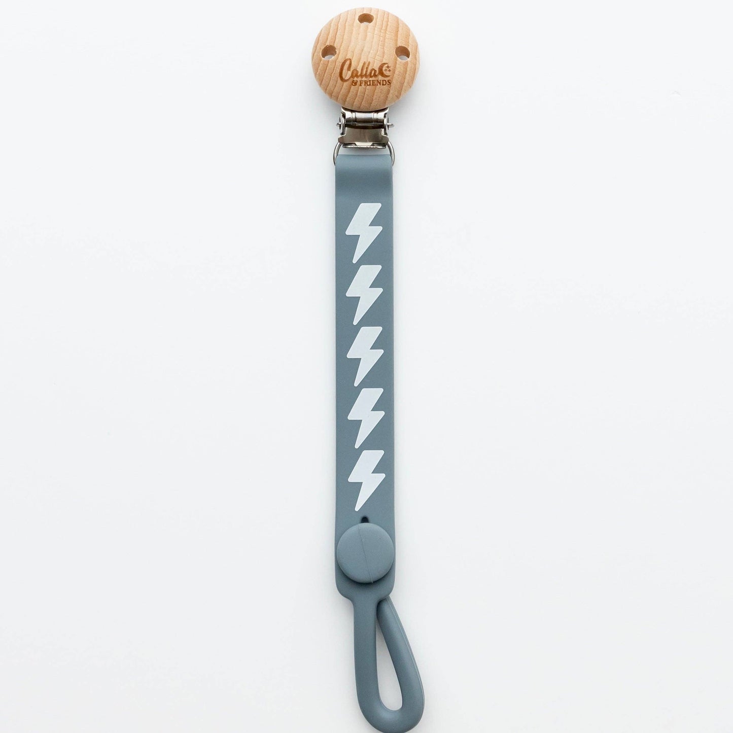 Blackout Lightning Bolt Pacifier Clip