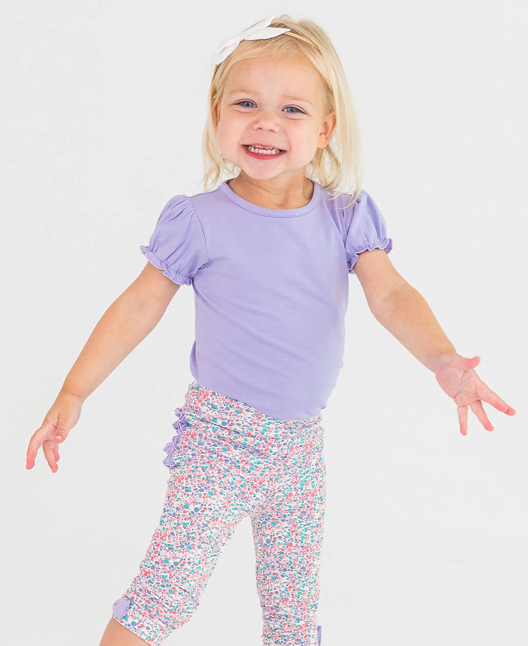 Baby Girls Lavender Knit Puff Short Sleeve Bodysuit