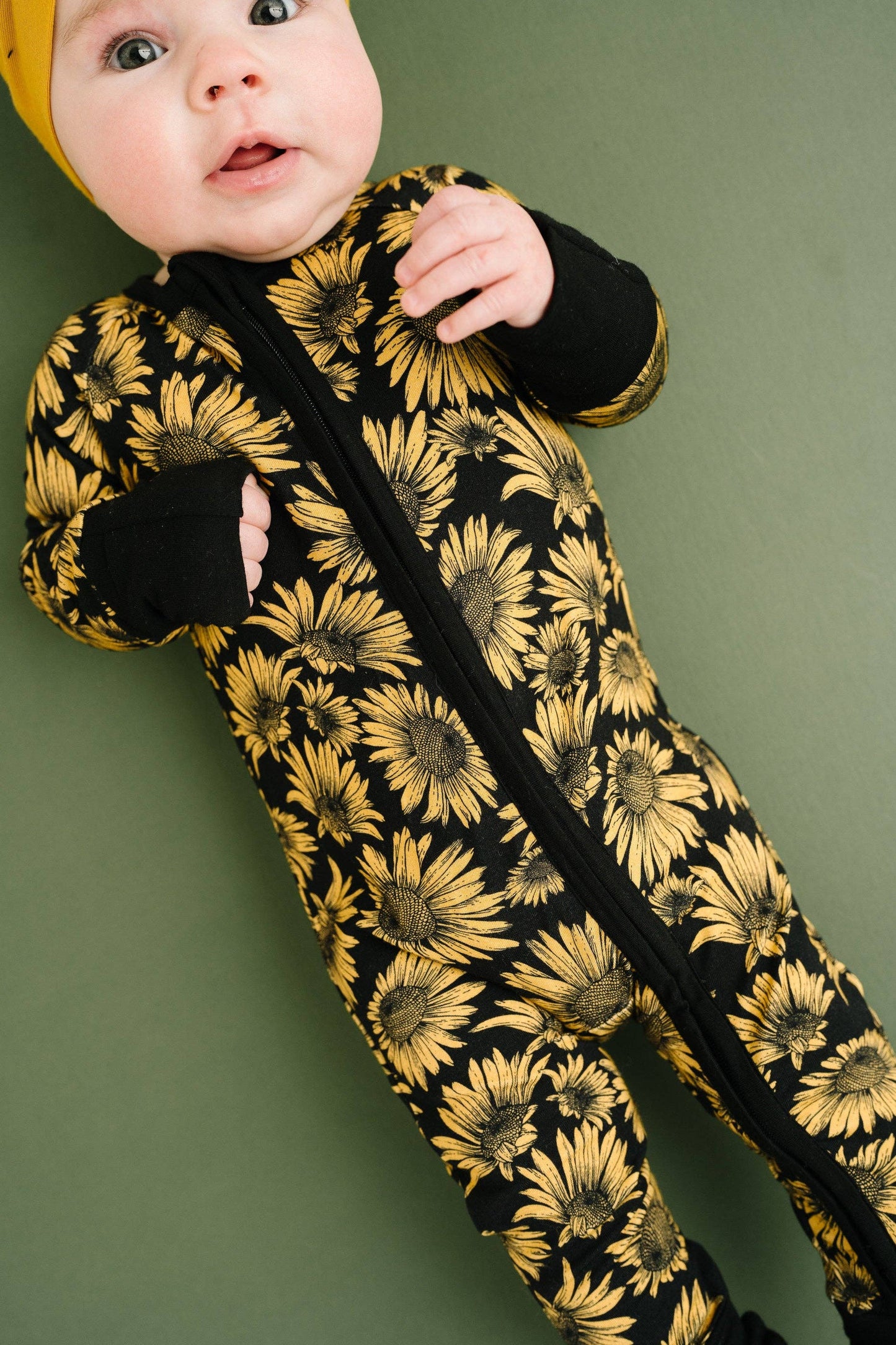 Midnight Sunflower Bamboo Romper