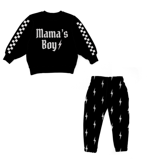 Mama’s Boy | Black Bamboo Oversized Sweat Set