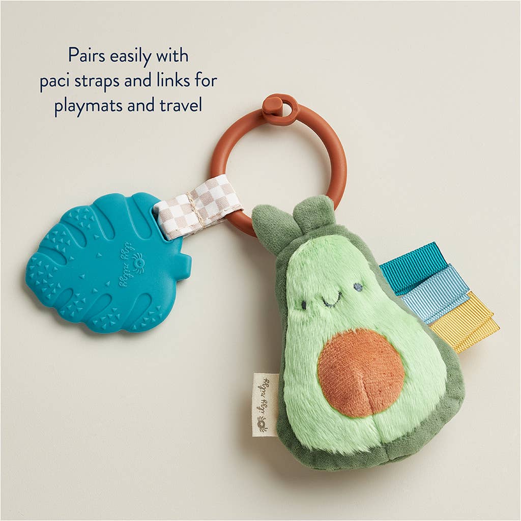 Itzy Pal Plush + Teether: Avocado
