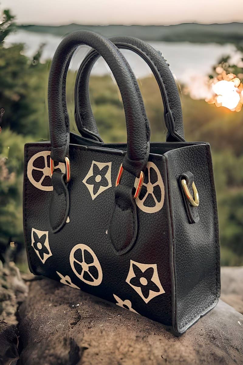 Black Star Printed Girls Mini Tote Bag