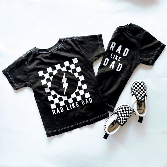 Black Rad Like Dad Checkered Matching T-shirt