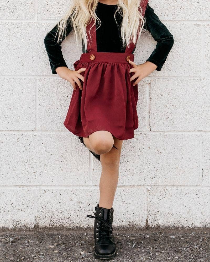 Merlot Suspender Skirt Dress