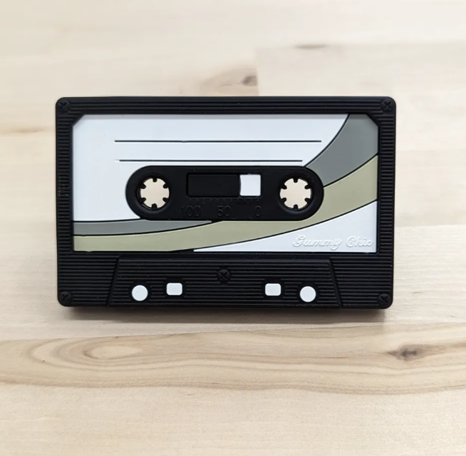 Black Cassette Tape Teether