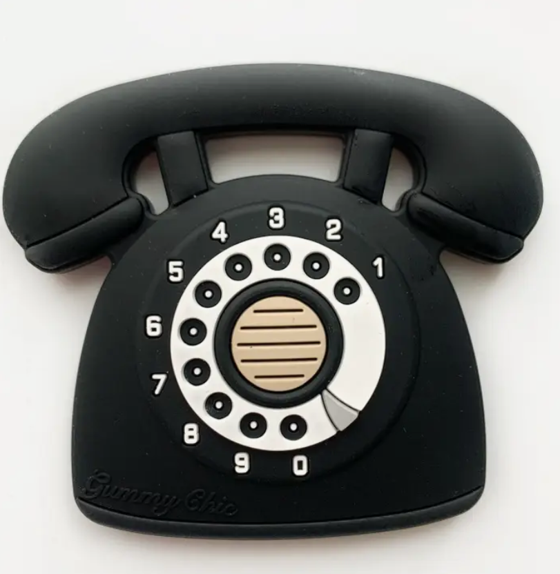Black Rotary Phone Teether