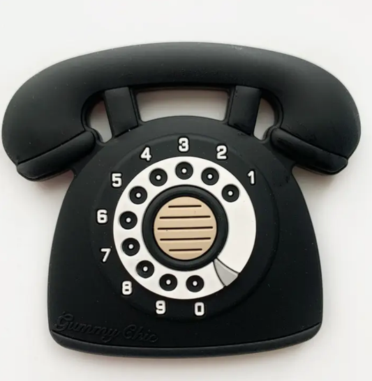 Black Rotary Phone Teether