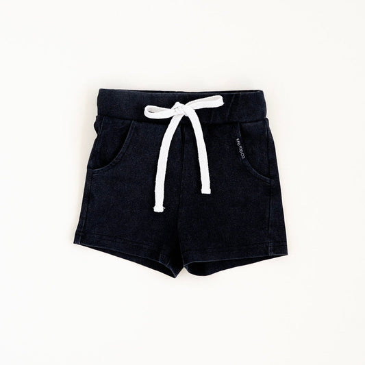 ACID WASH SHORTS - BLACK