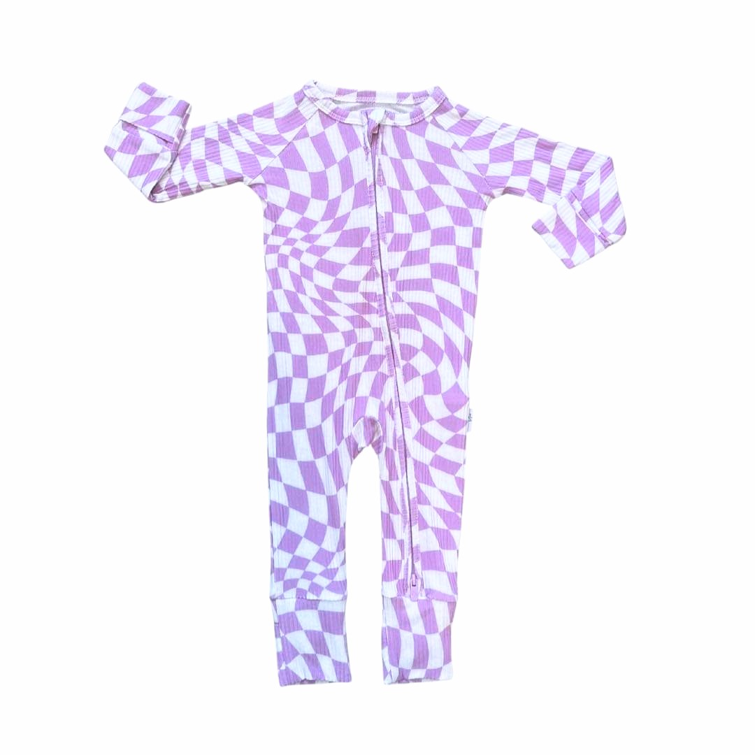 Purple Haze Ribbed Bamboo Romper
