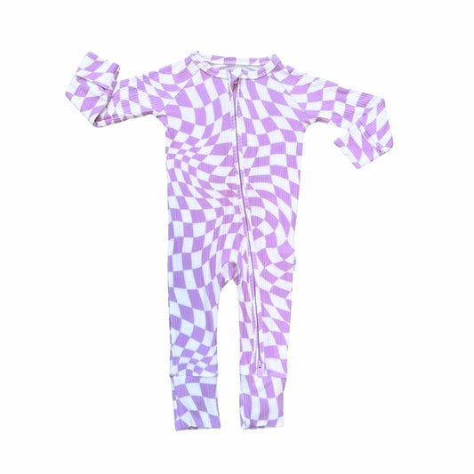 Purple Haze Ribbed Bamboo Romper