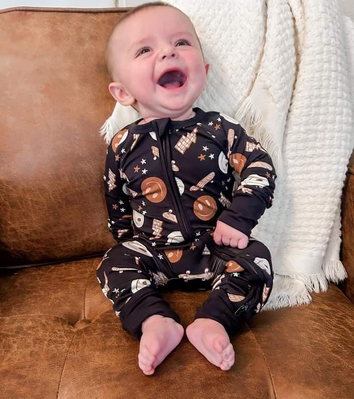 Midnight Skater Bamboo Romper Footie