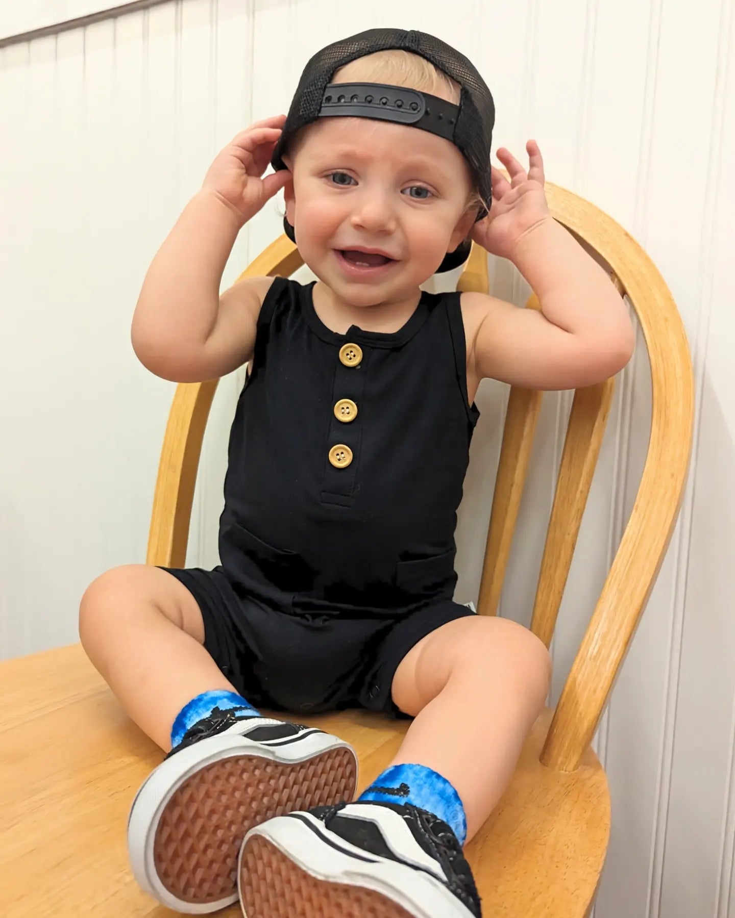 Black Shortie Bamboo Romper