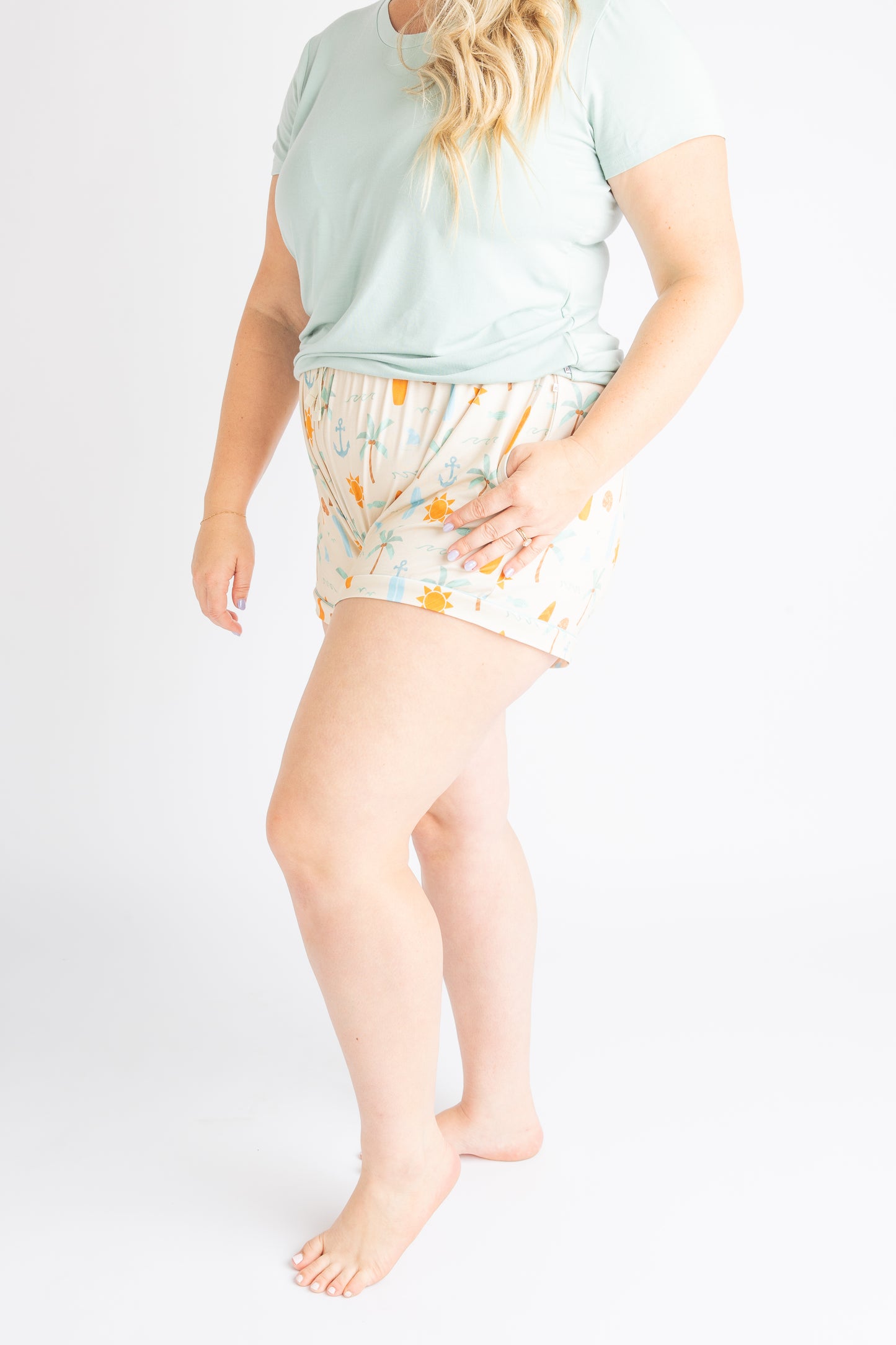 Chasing Waves Surfboard Bamboo Women's Pajama Shorts