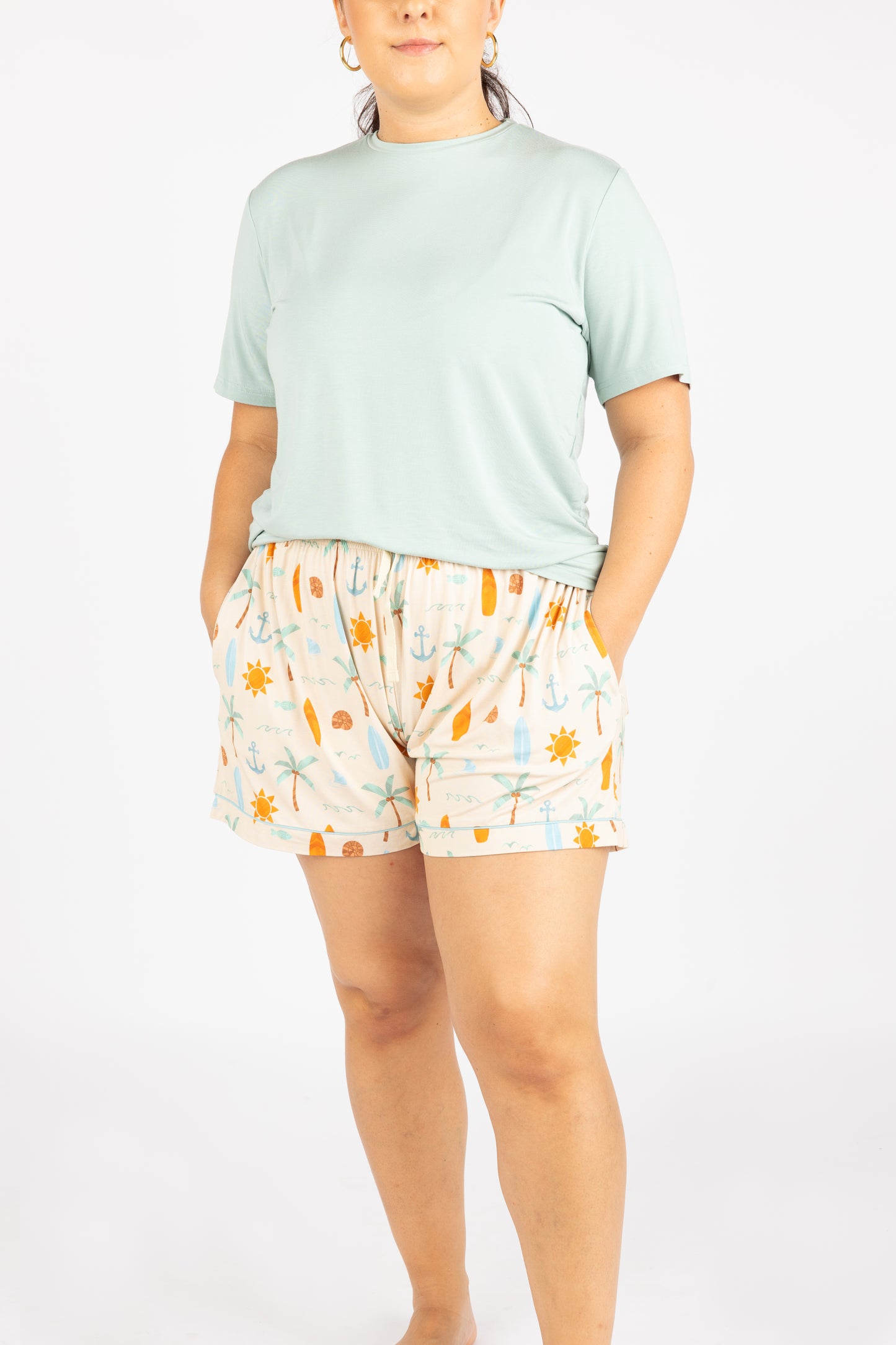 Chasing Waves Surfboard Bamboo Women's Pajama Shorts