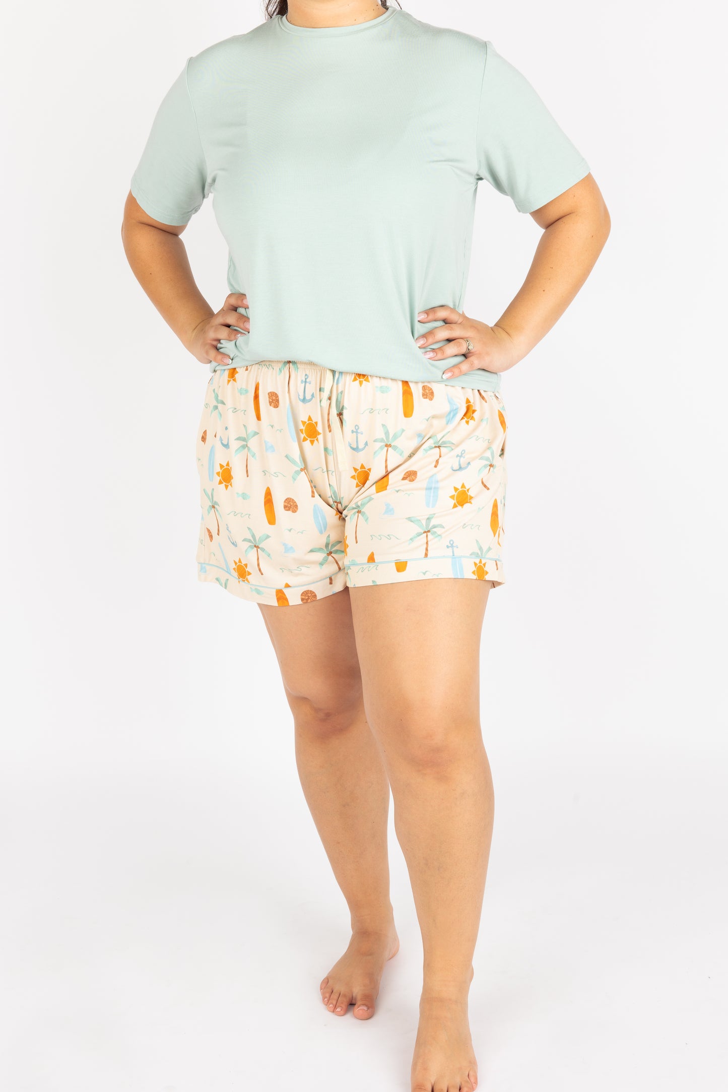 Chasing Waves Surfboard Bamboo Women's Pajama Shorts