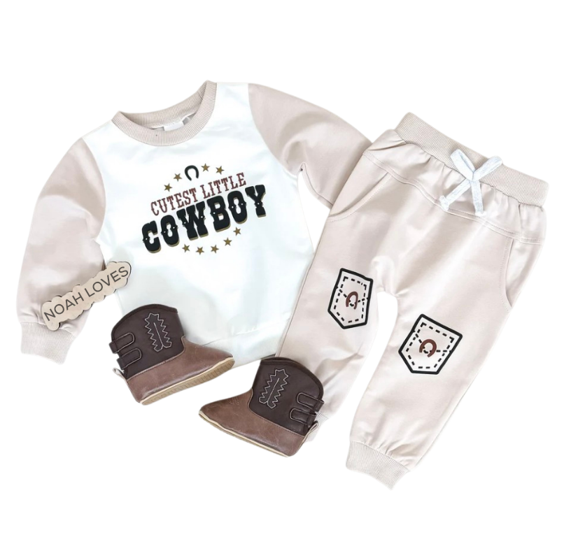 Cutest Little Cowboy Toddler Boy Jogger Set