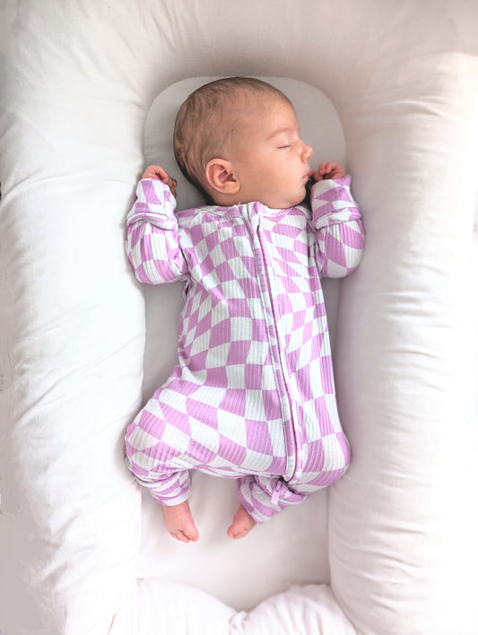 Purple Haze Ribbed Bamboo Romper
