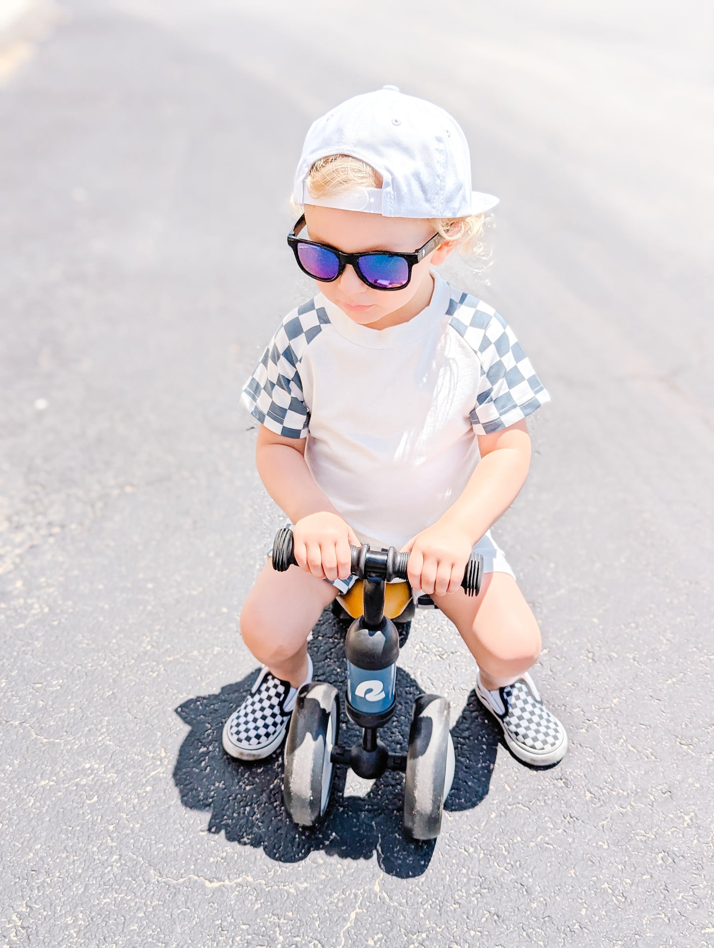 Blue Checkered Tee & Shorts Set
