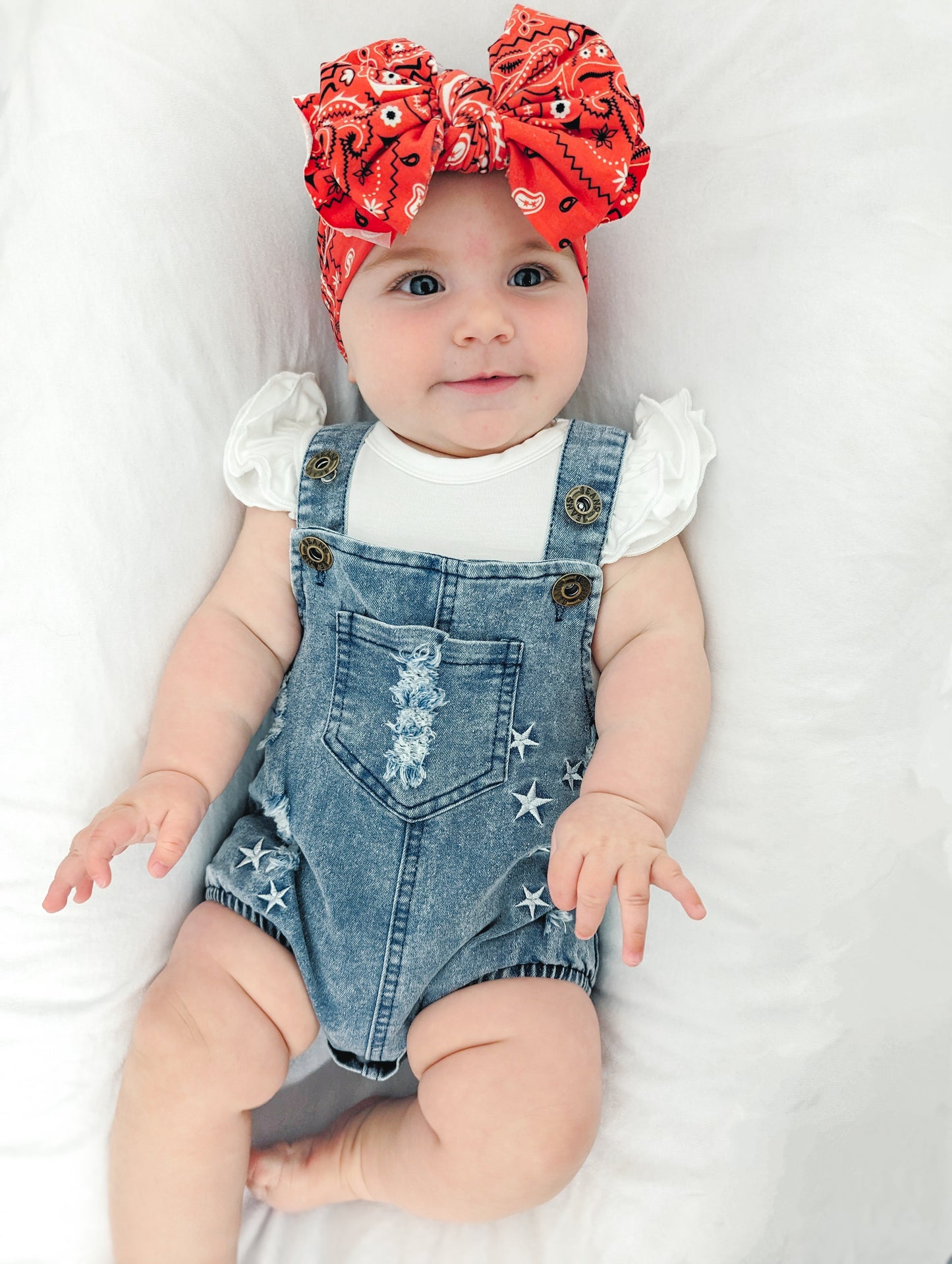 Distressed Denim Overall Romper