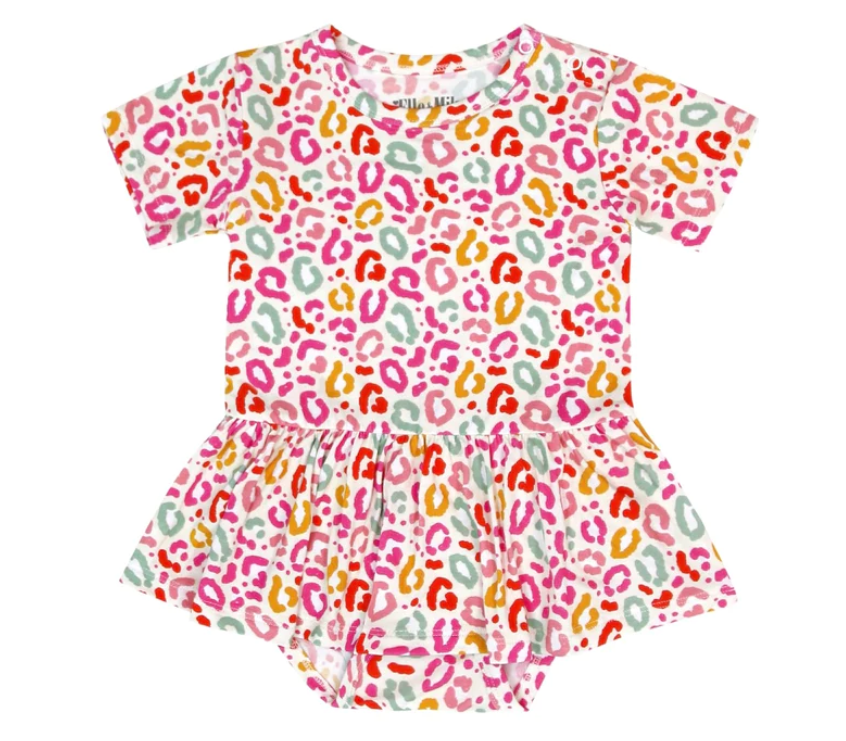 Rainbow Leopard Skirty Dress