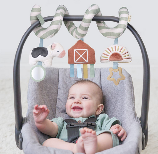Itzy Bitzy Spiral Car Seat Activity Toy Farm