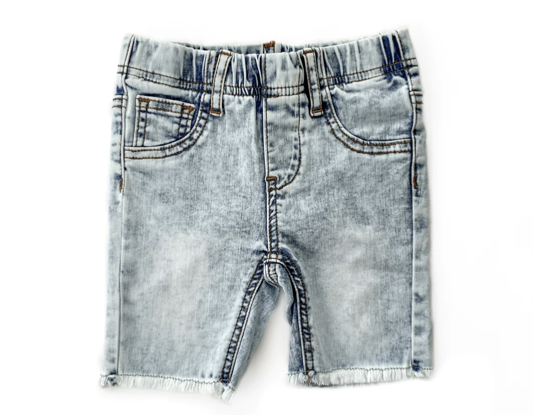 Ultra Light Wash Denim Shorts
