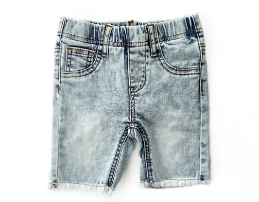 Ultra Light Wash Denim Shorts