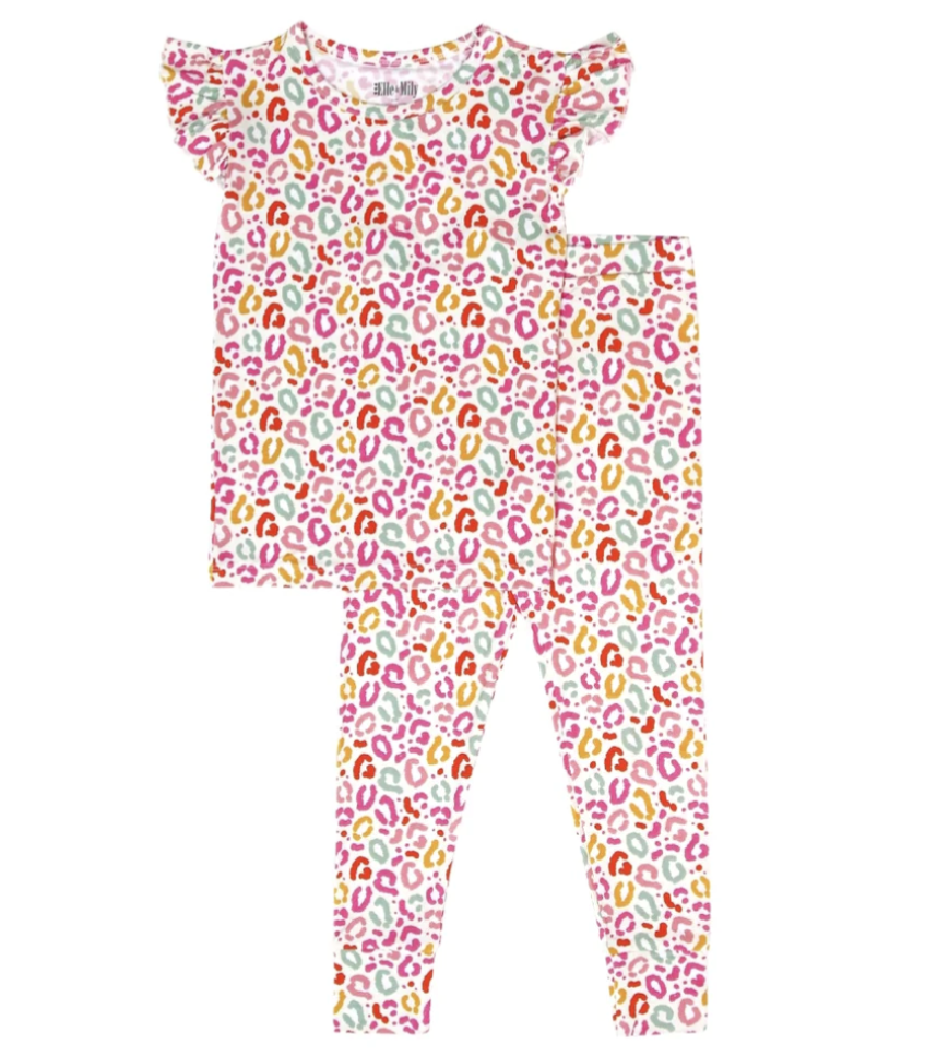 Rainbow Leopard Bamboo Two Piece Set