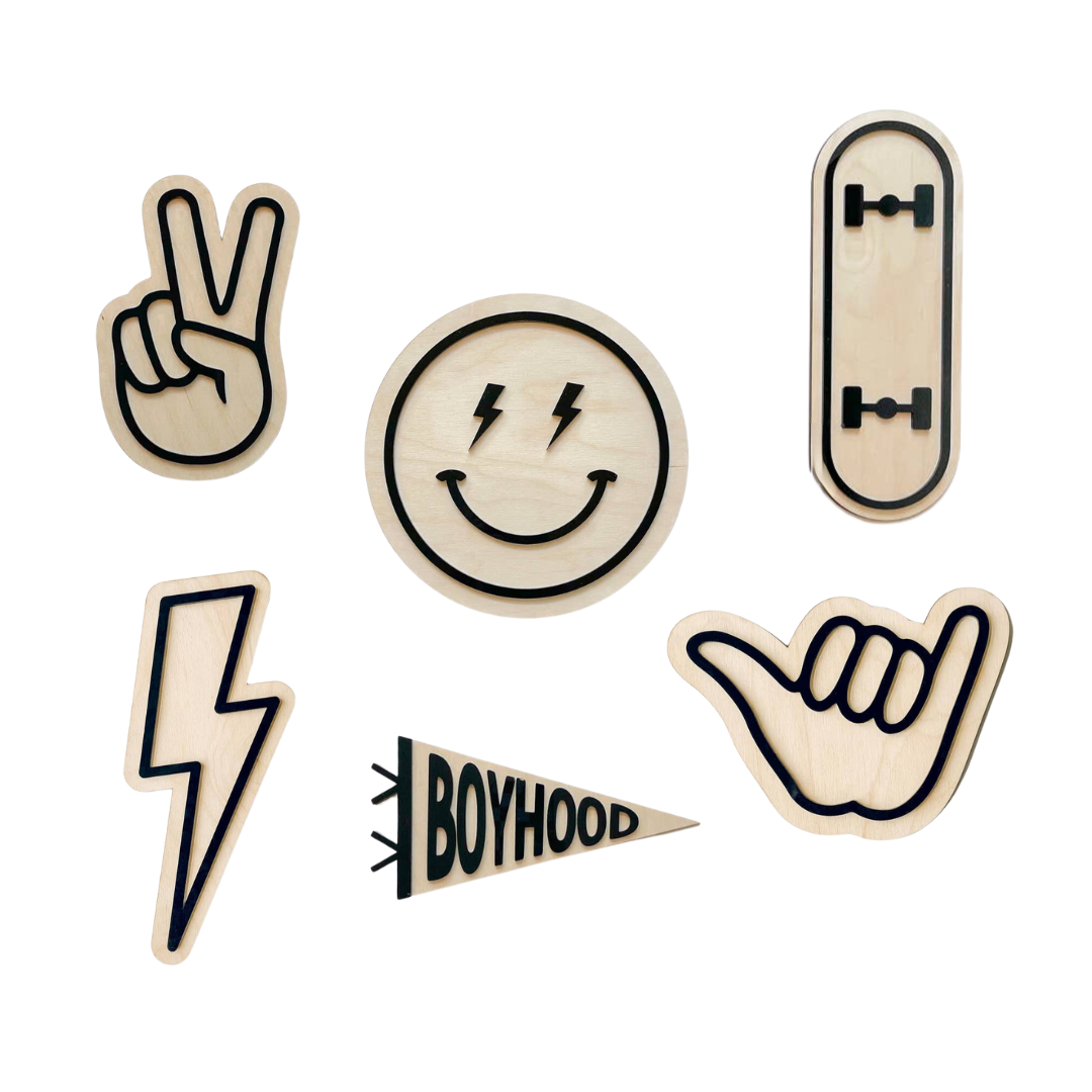 Shaka Sign, Kids Nursery Decor, Baby Wall Sign, Surfer Boho: Black