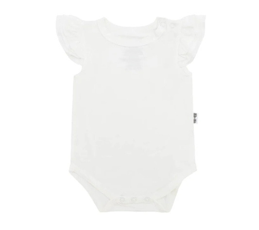 White Ruffle Bamboo Bodysuit