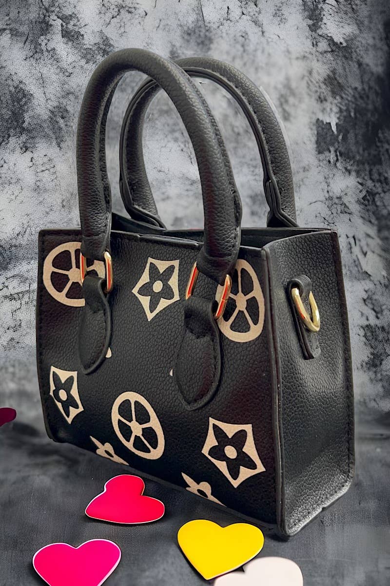 Black Star Printed Girls Mini Tote Bag