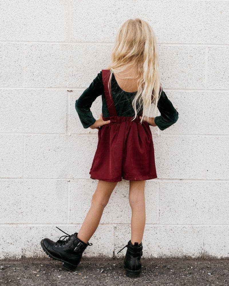 Merlot Suspender Skirt Dress