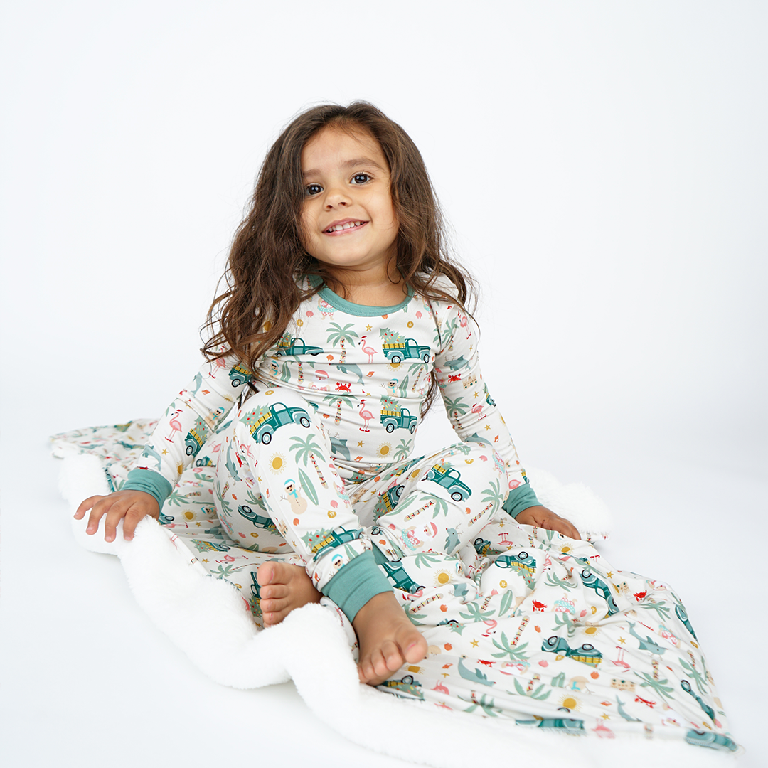 Coastal Christmas Bamboo Two Piece Kid's Pajama Set